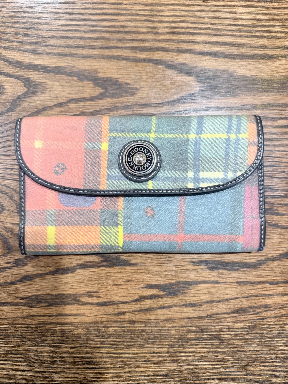 Vintage Dooney & Bourke Plaid Long Wallet